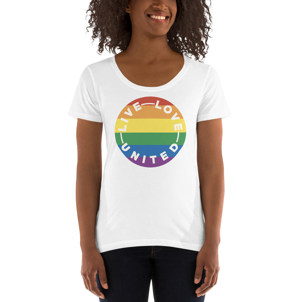 Pride Ladies Scoop neck T-Shirt - liveloveunited.com